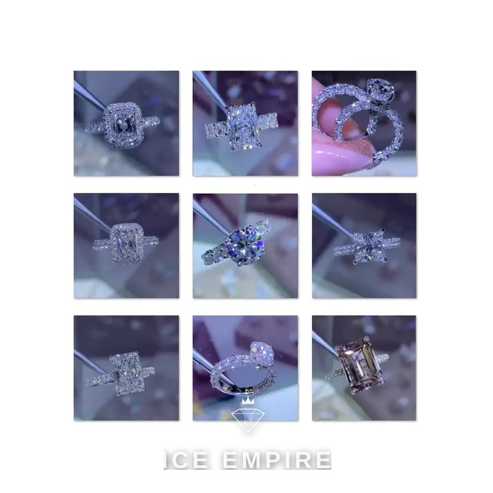 Iced Out 10K Gold Moissanite Engagement Ring