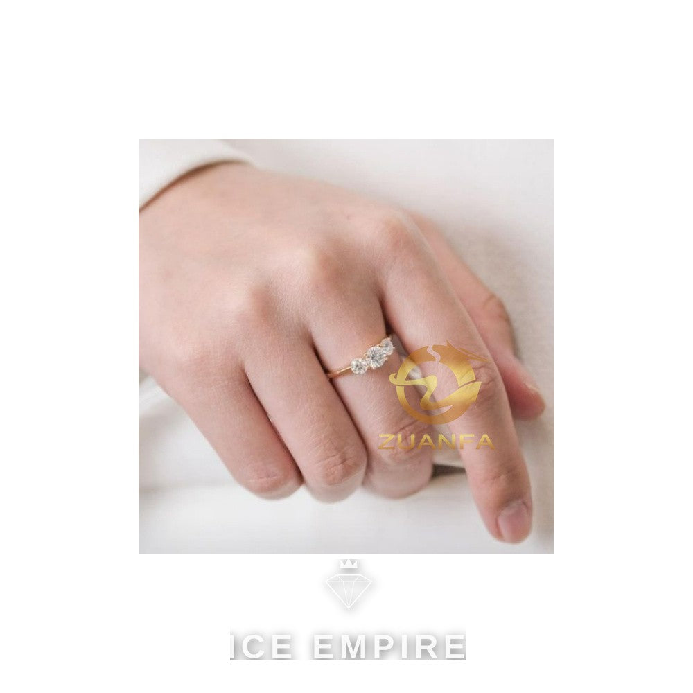 Iced Out Cluster 18K Gold Moissanite Wedding Band