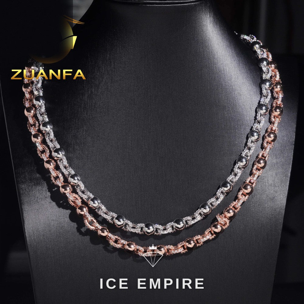 Iced Out Rose Gold Plated Moissanite Cuban Chain