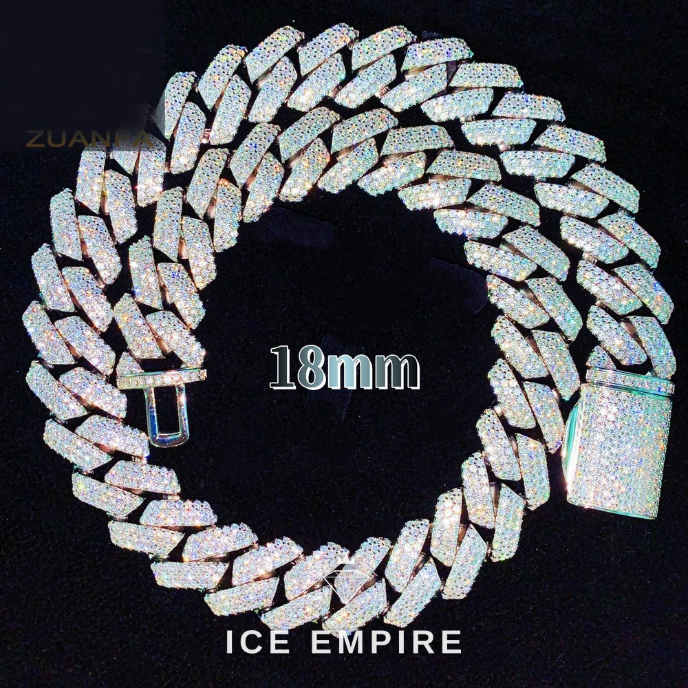 Iced Out Rose Gold Plated Moissanite Cuban Chain