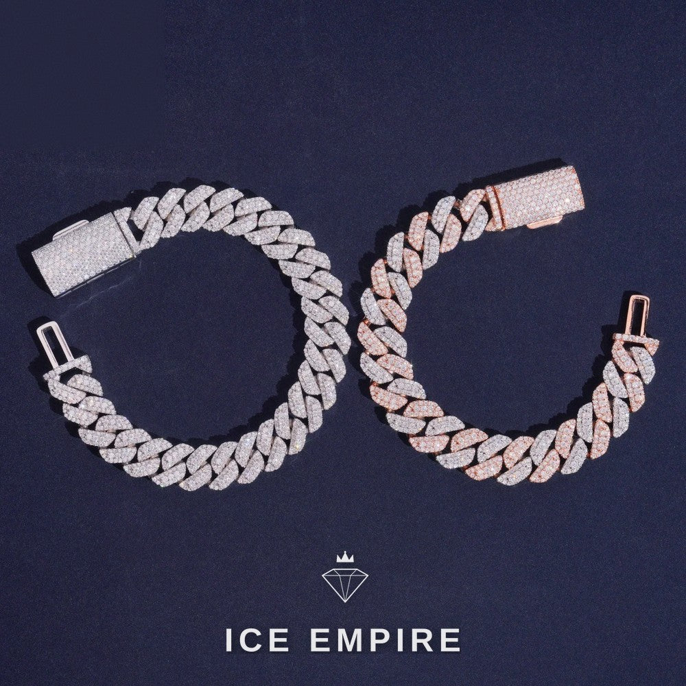 Iced Out 925 Silver Moissanite Cuban Chain