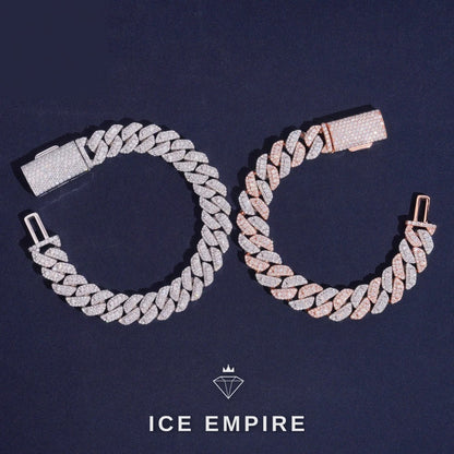 Iced Out 925 Silver Moissanite Cuban Chain