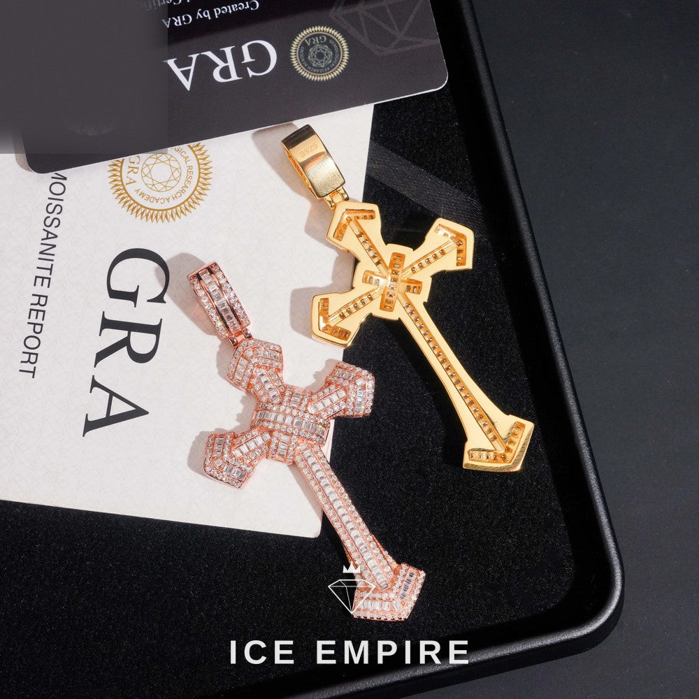 Iced Out Cross Gold Plated Pendant