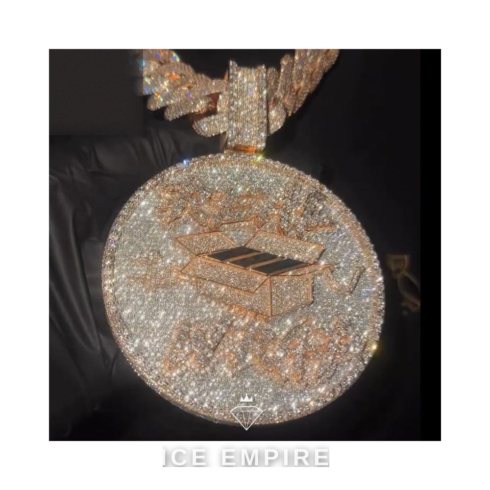 Iced Out Rose Gold Plated Moissanite Pendant