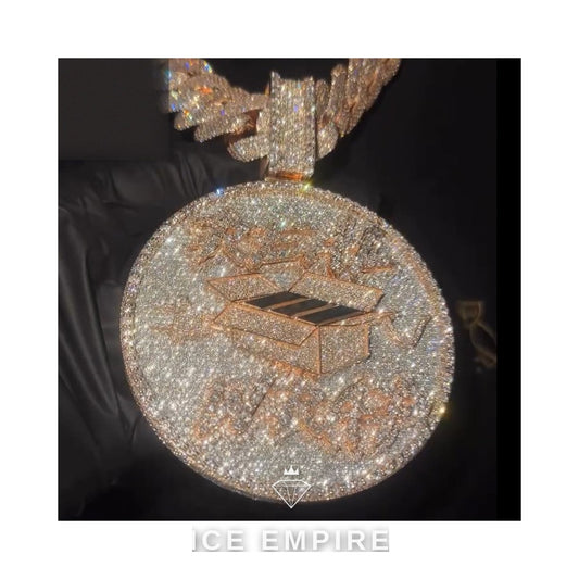 Iced Out Rose Gold Plated Moissanite Pendant