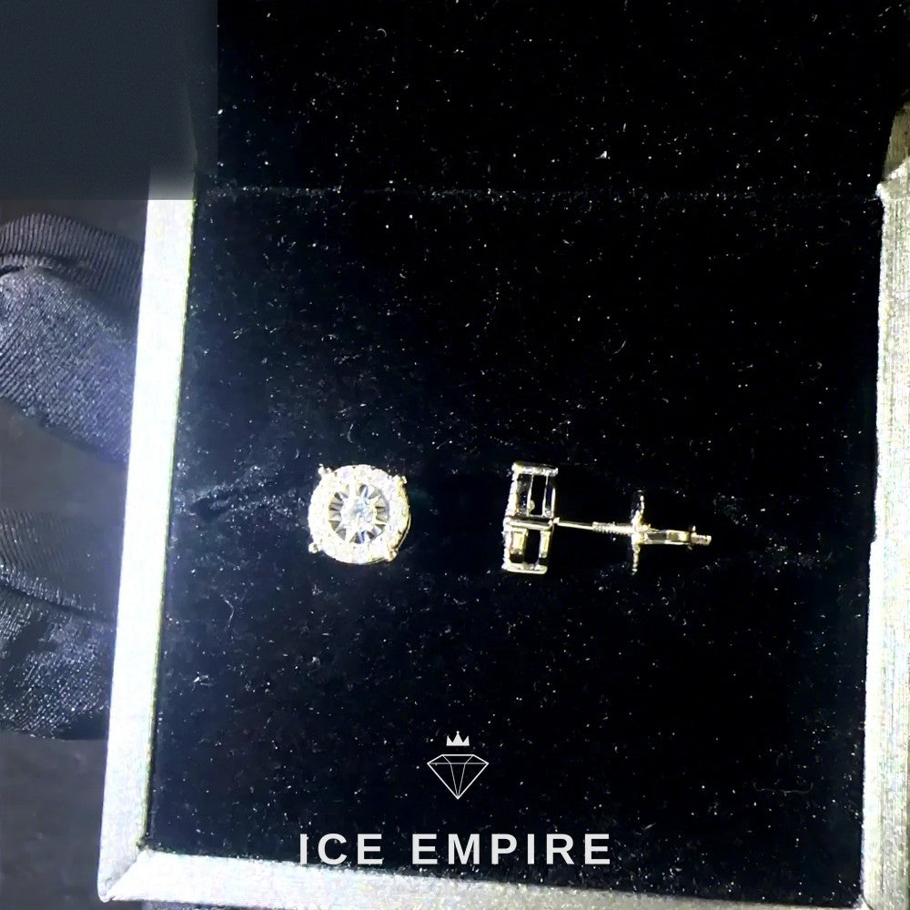 Iced Out 925 Silver Moissanite Earrings