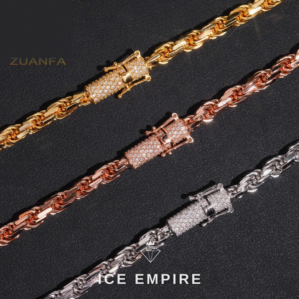 Iced Out Rose Gold Plated Moissanite Cuban Chain
