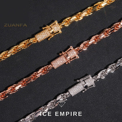 Iced Out Rose Gold Plated Moissanite Cuban Chain