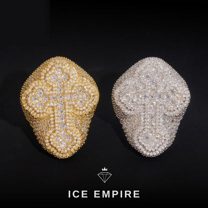 Iced Out Baguette Rose Gold Plated Moissanite Ring