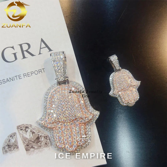 Iced Out Rose Gold Plated Moissanite Pendant