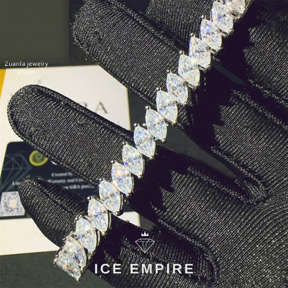Iced Out 925 Silver Moissanite Tennis Chain