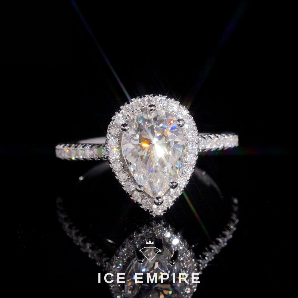 Iced Out Gold Plated Moissanite Engagement Ring