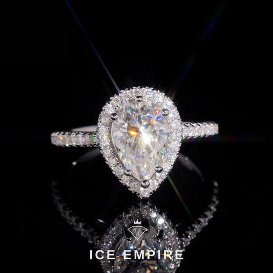Iced Out Gold Plated Moissanite Engagement Ring