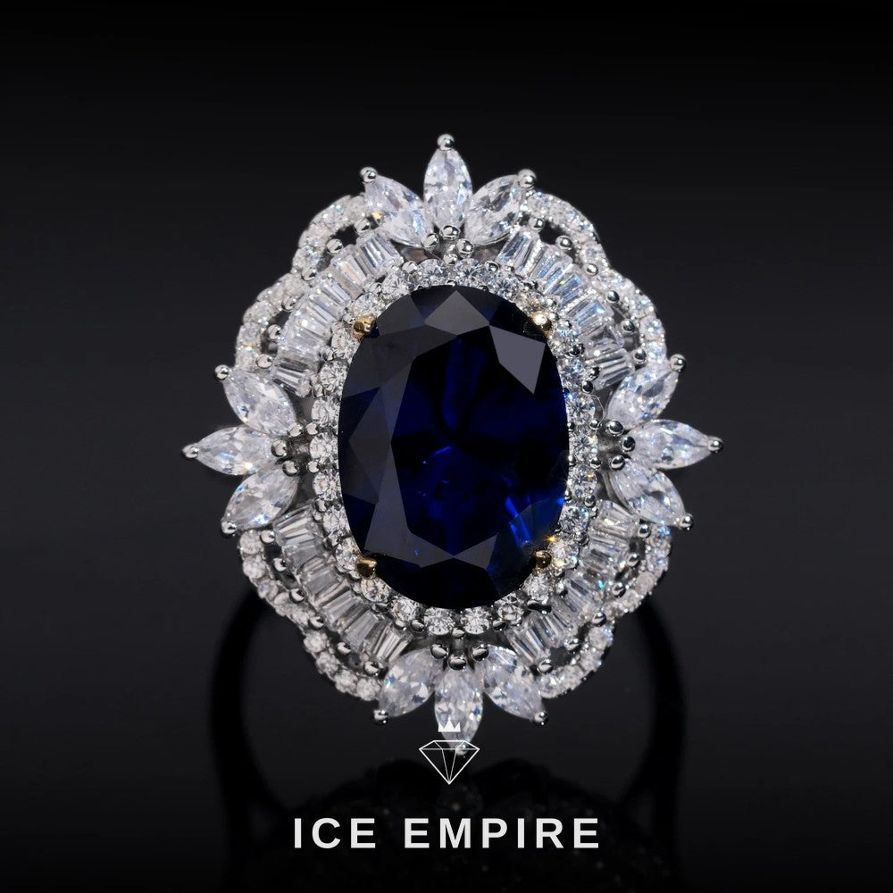 Iced Out 925 Silver Moissanite Engagement Ring