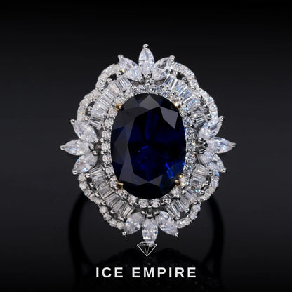 Iced Out 925 Silver Moissanite Engagement Ring