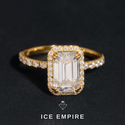 Iced Out Gold Plated Moissanite Wedding Band