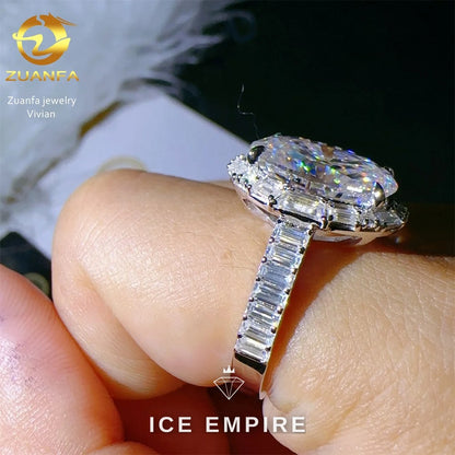 Iced Out 925 Silver Moissanite Ring