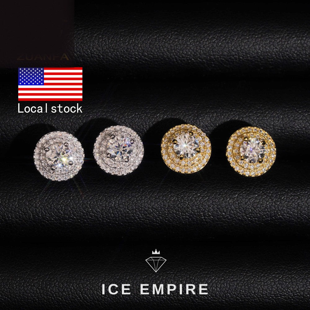 Iced Out Gold Plated Moissanite Earrings