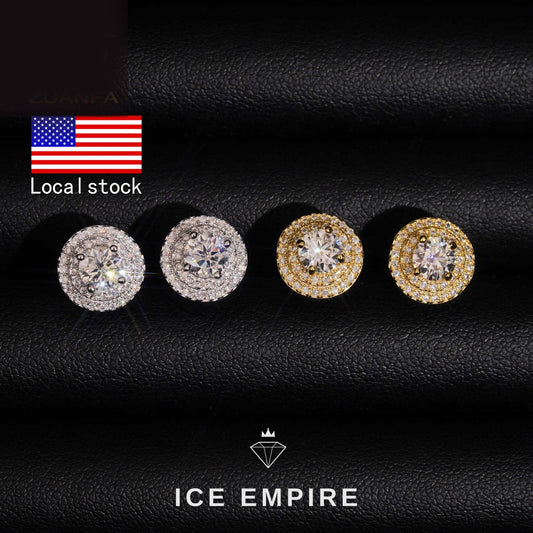Iced Out Gold Plated Moissanite Earrings