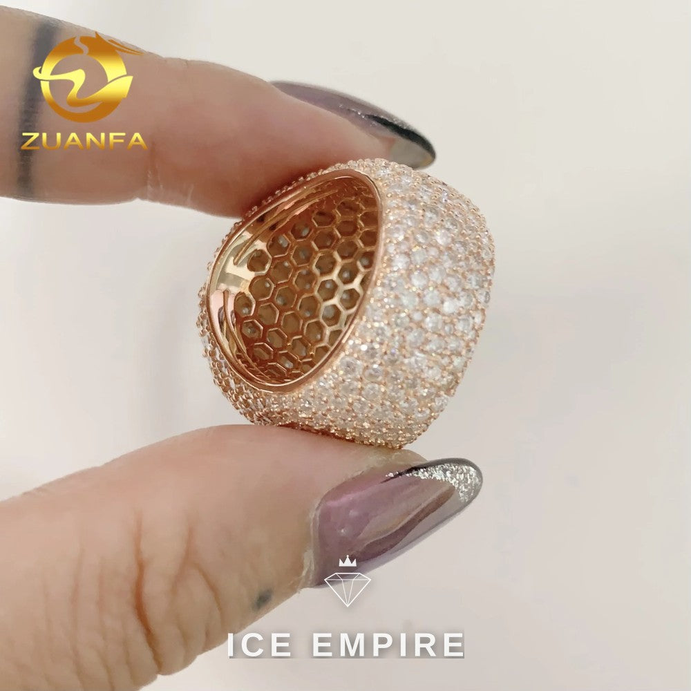 Iced Out 925 Silver Moissanite Ring