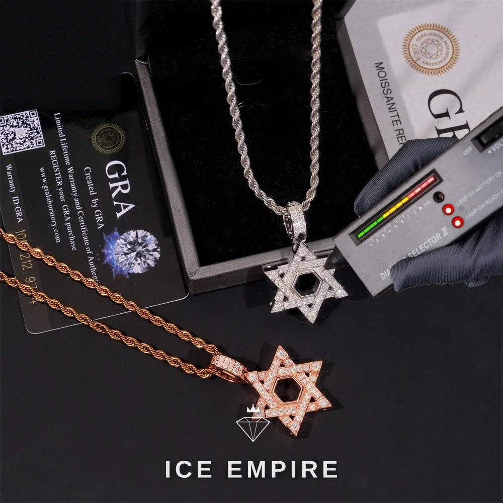 Iced Out Rose Gold Plated Moissanite Pendant