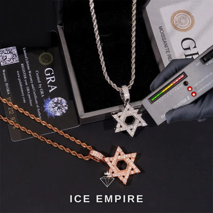 Iced Out Rose Gold Plated Moissanite Pendant