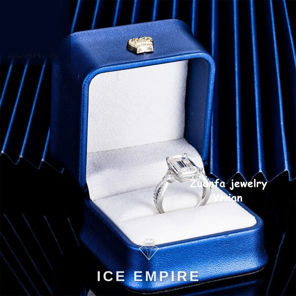 Iced Out 925 Silver Moissanite Ring