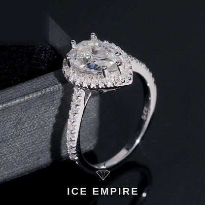 Iced Out Gold Plated Moissanite Engagement Ring