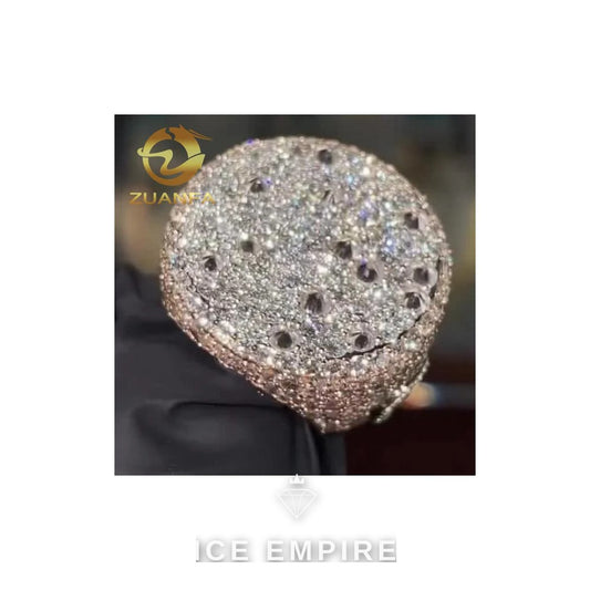 Iced Out 925 Silver Moissanite Ring