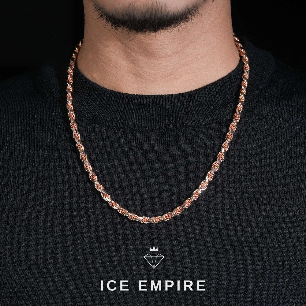 Iced Out Rose Gold Plated Moissanite Cuban Chain