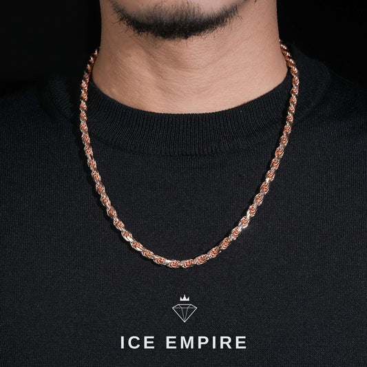 Iced Out Rose Gold Plated Moissanite Cuban Chain