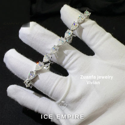 Iced Out 925 Silver Moissanite Tennis Chain
