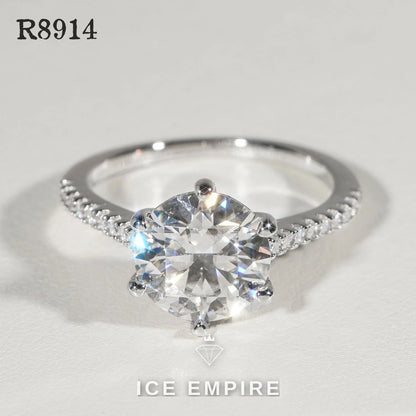 Iced Out 925 Silver Moissanite Engagement Ring