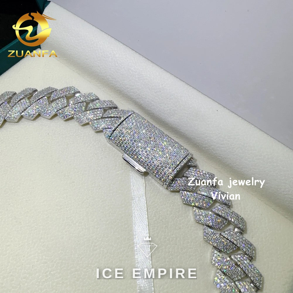 Iced Out Rose Gold Plated Moissanite Cuban Chain