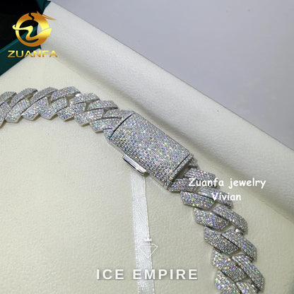 Iced Out Rose Gold Plated Moissanite Cuban Chain