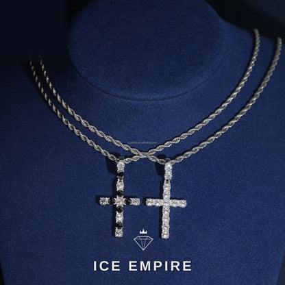 Iced Out Cross Gold Plated Moissanite Pendant