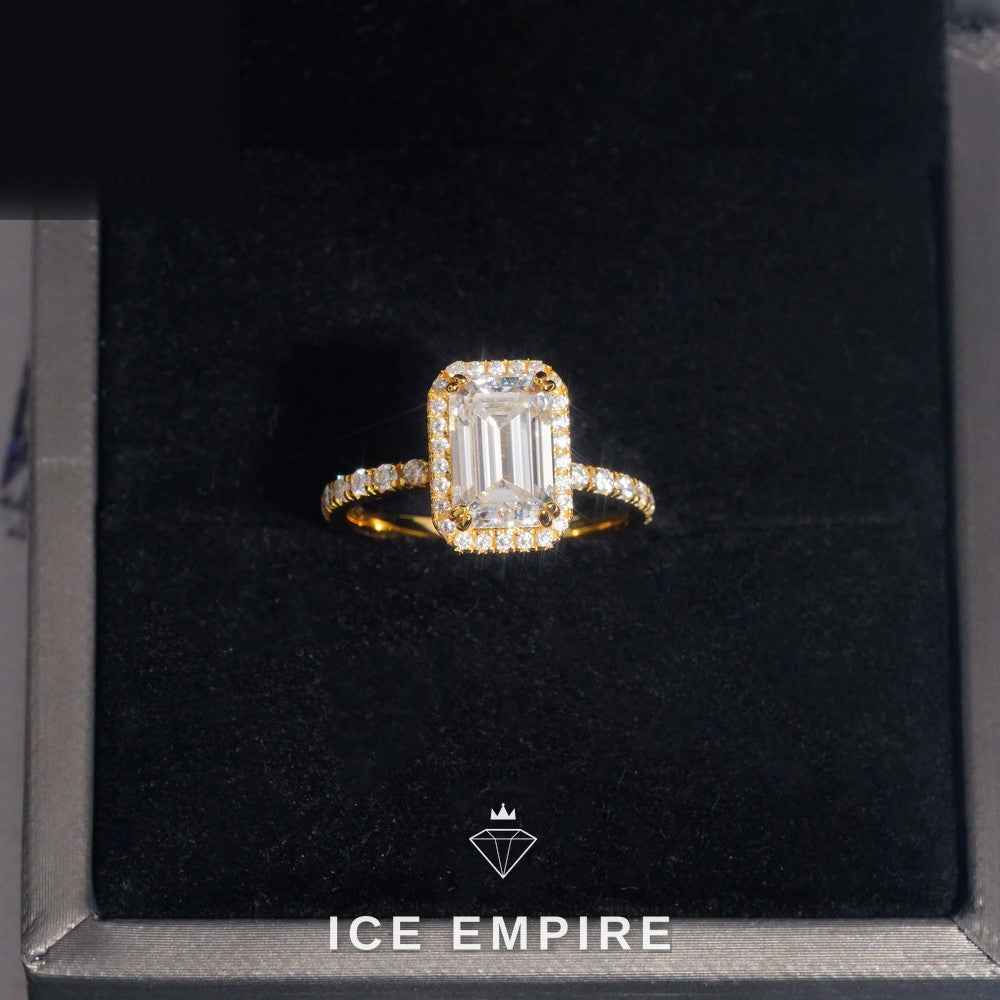 Iced Out Gold Plated Moissanite Wedding Band