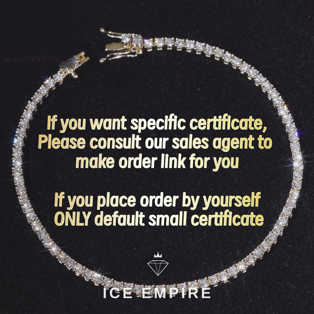 Iced Out 9K Gold Lab Grown Diamond Tennis Chain