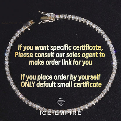 Iced Out 9K Gold Lab Grown Diamond Tennis Chain