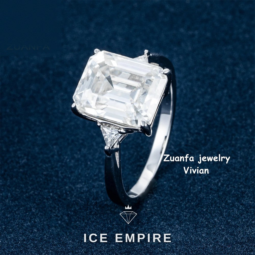 Iced Out 925 Silver Moissanite Ring