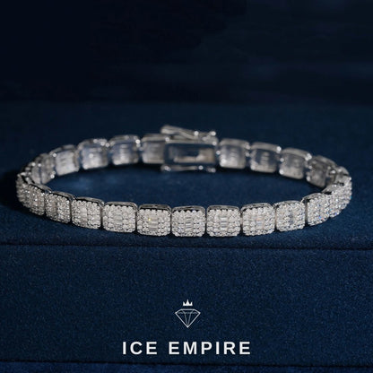 Iced Out Baguette Rose Gold Plated Moissanite Cuban Chain