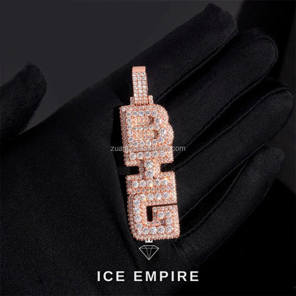 Iced Out Baguette Rose Gold Plated Moissanite Pendant