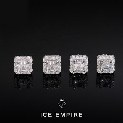 Iced Out Rose Gold Plated Moissanite Earrings