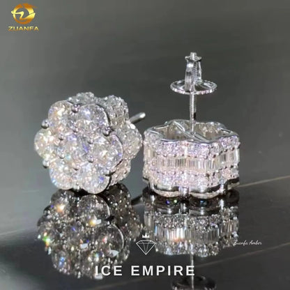 Iced Out 10K Gold Lab Grown Diamond Stud Earrings
