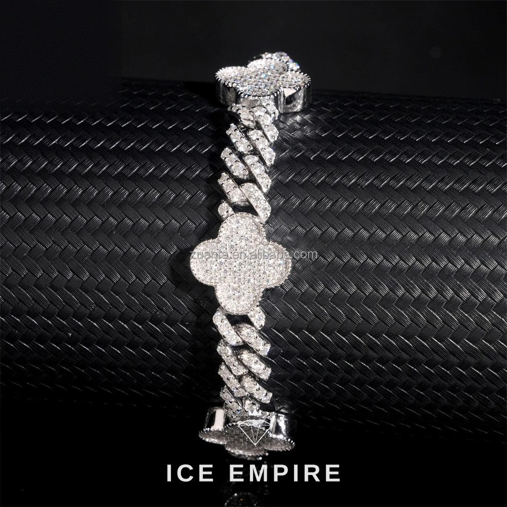 Iced Out 925 Silver Moissanite Cuban Chain