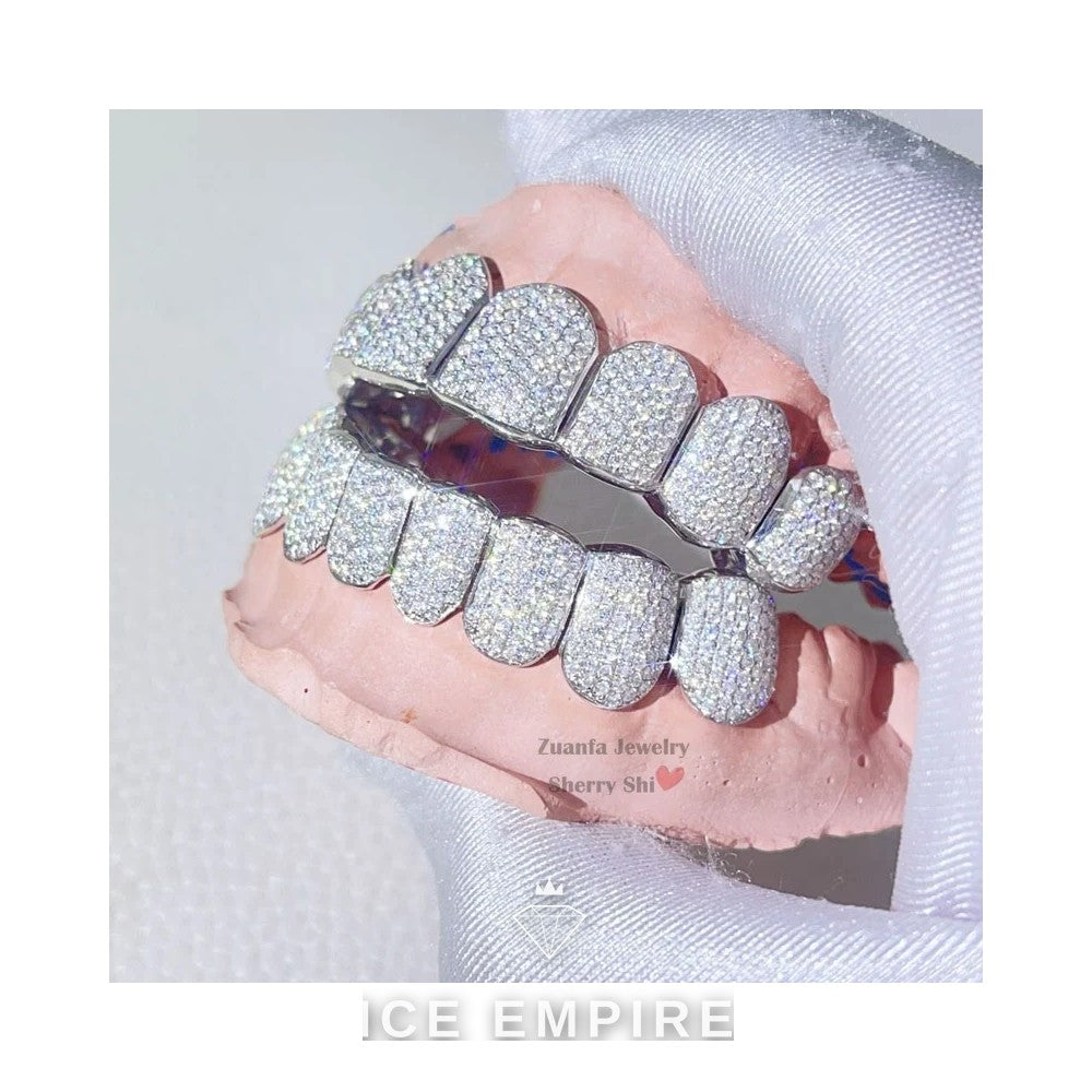 Iced Out 925 Silver Moissanite Grillz