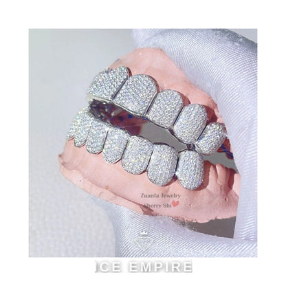 Iced Out 925 Silver Moissanite Grillz