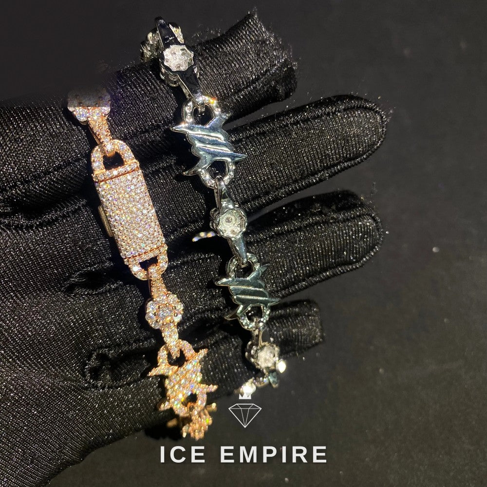Iced Out 925 Silver Moissanite Cuban Chain