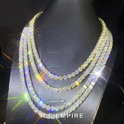 Iced Out Rose Gold Plated Moissanite Tennis Chain
