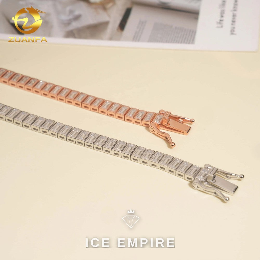 Iced Out 925 Silver Moissanite Tennis Bracelet